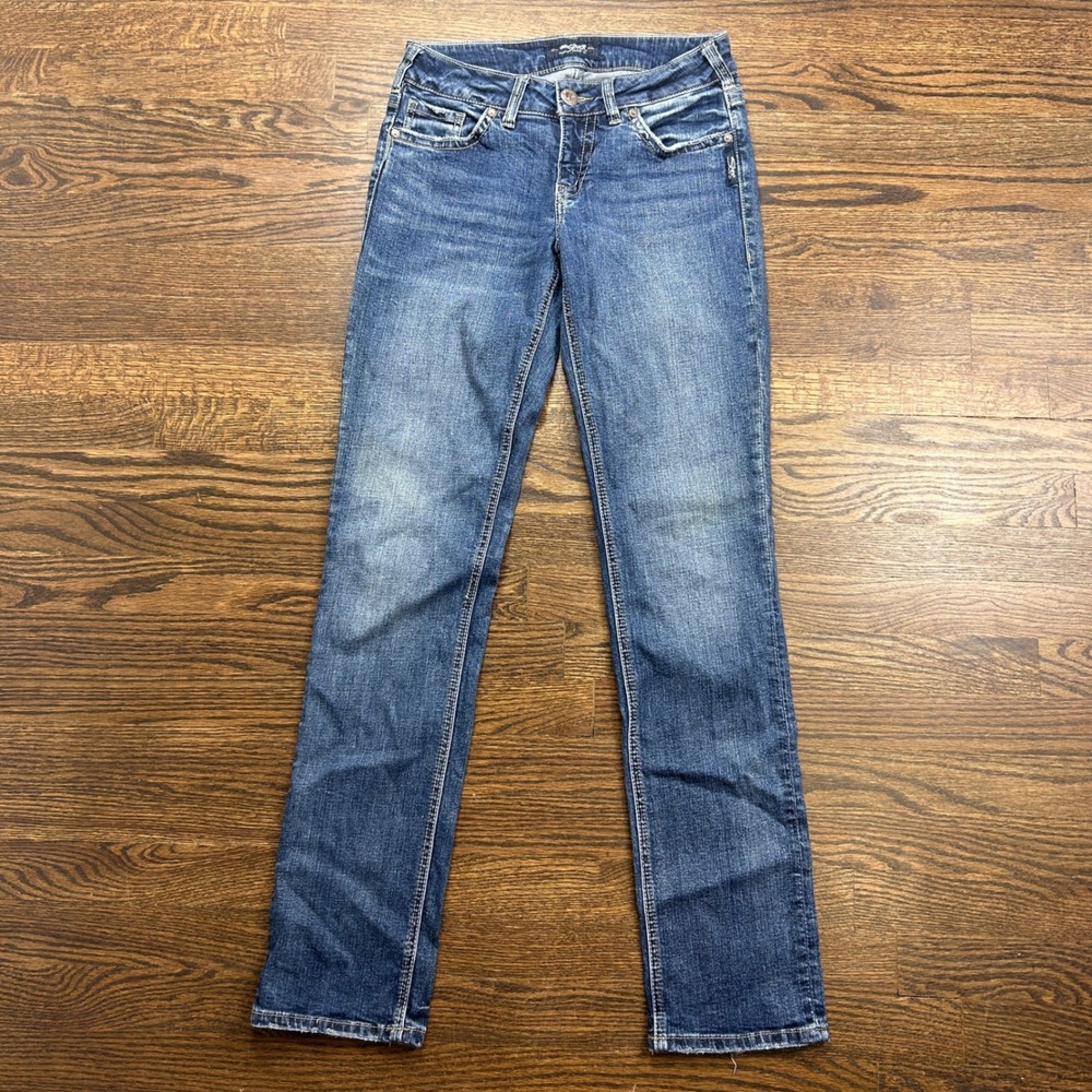 Silver Jeans Co Suki Straight Womens 27 x 32 Blue Medium Wash Denim Western
